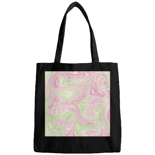 Psychedelic Swirl Green Pink Pattern Bags