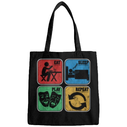 Eat Sleep Play Acting Actor Actress Movie Theatre Bags