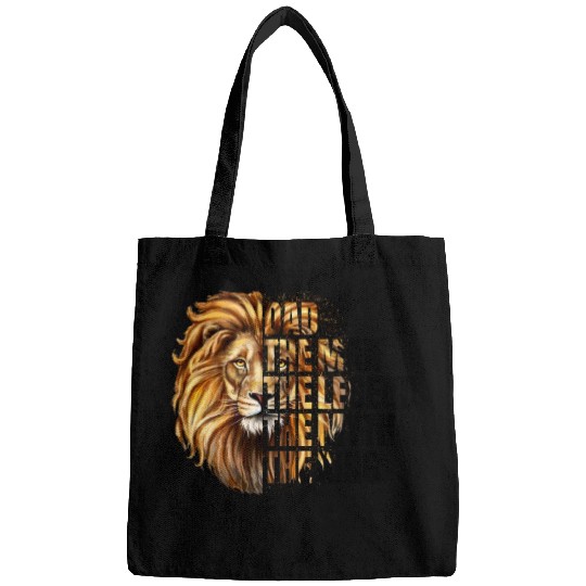 Dad the Man the Legend Leopard Lion Png Bags
