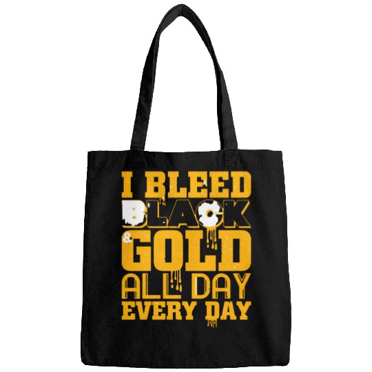 I Bleed Black And Gold Bags