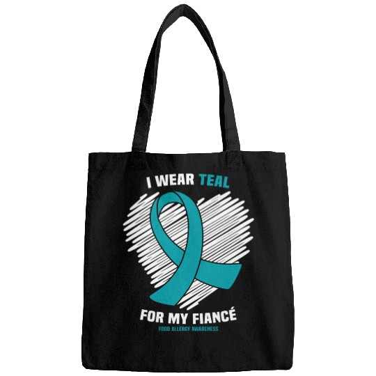 I Wear Teal For My Fiance Food Allergy Awareness Bags