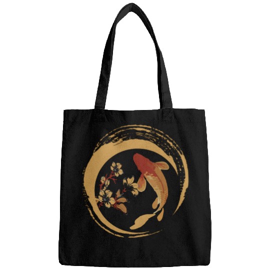 Koi Fish Japanese Koi Carp Cherry Blossom Sakura Bags