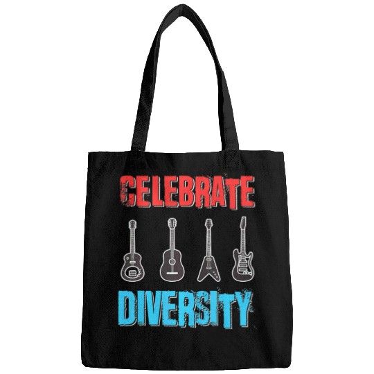 Celebrate Diversity Funny Guitar Player Musician Bags