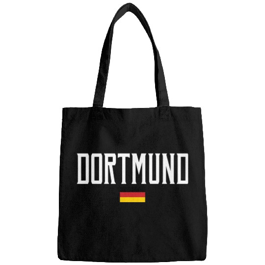 Dortmund Germany Flag White Text Bags