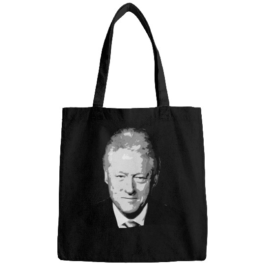 Bill Clinton Grayscale Pop Art Bags