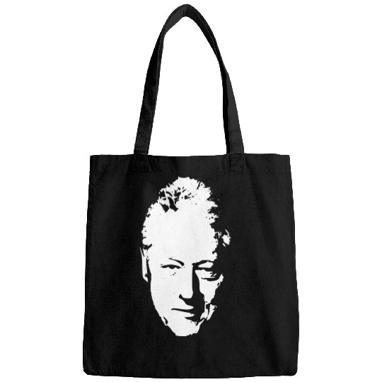 Bill Clinton White On Black Pop Art Bags