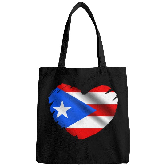 Puerto Rico Flag On Shape Of He Puerto Ricans Bags