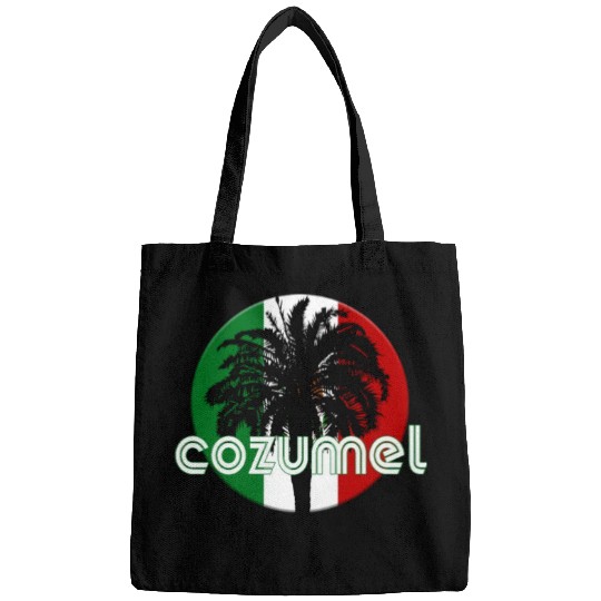 Cozumel Mexico Flag Native Palm Tree Mexican Bags