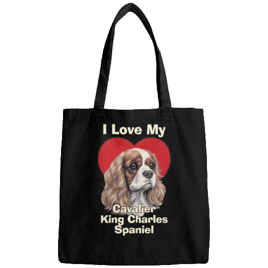 I Love My Cavalier King Charles Spaniel Puppy Dog Bags