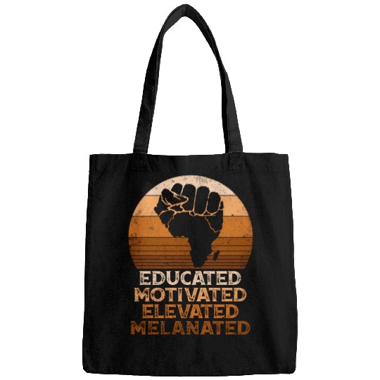 Juneteenth Educated Motivated Elevated Melanated M Bags