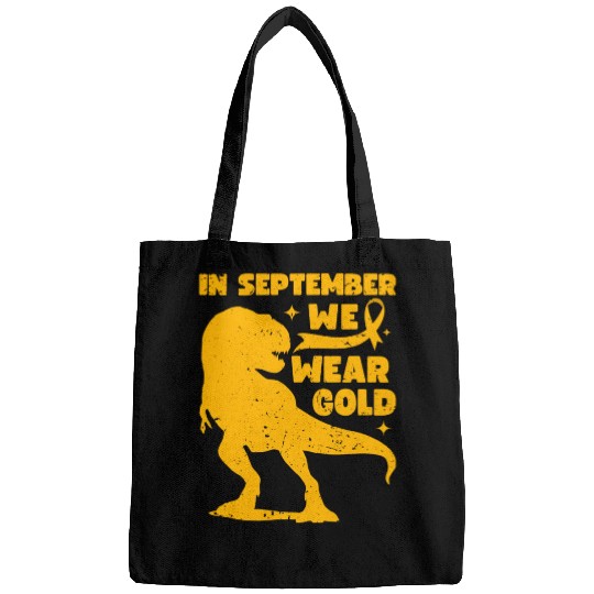 In September We Wear Gold T Rex Dinosaur Childhood Bags