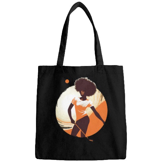 Golfer Girl Afro Woman Golf Player African Bags