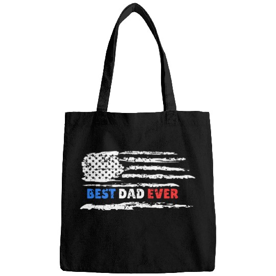 Father's day Best dad ever with US american Bags