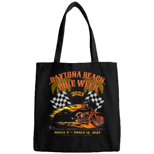 Daytona Beach Bike Week 2023 Checkered Flag Front Bags