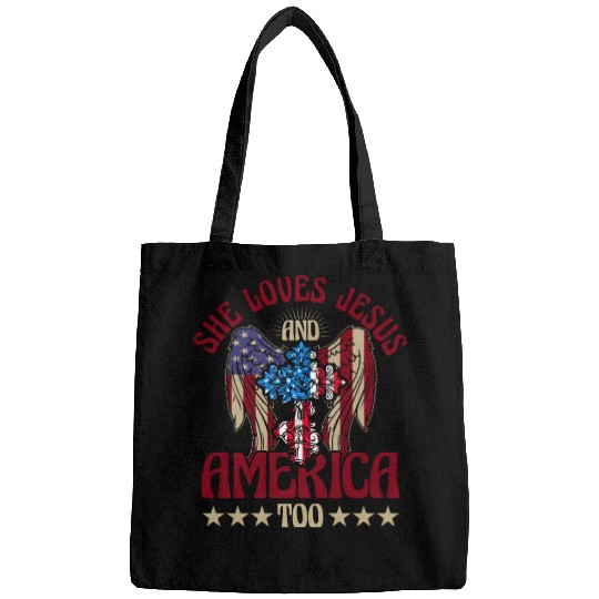 She loves jesus and America too Bags
