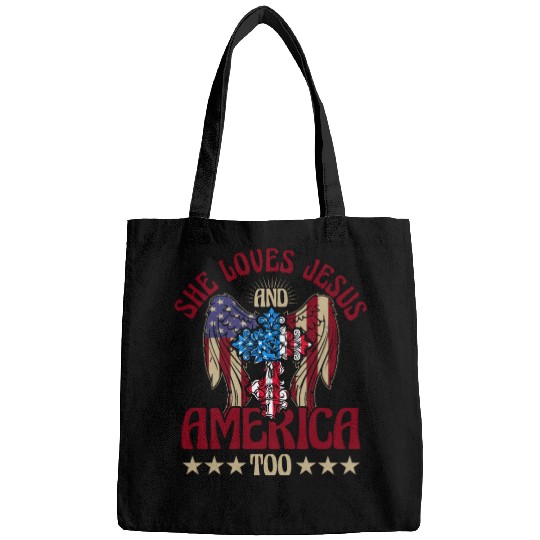 She loves jesus and America too Bags