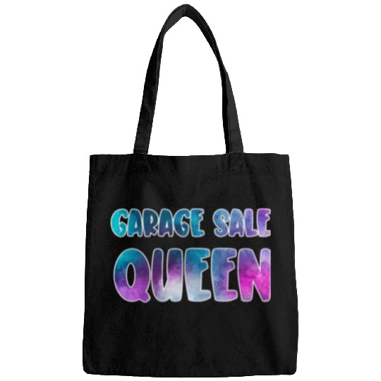 Garage Sale Queen blue purple watercolor Bags