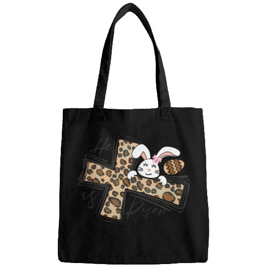 Happy Easter He Is Risen Jesus Cross Easter Bunny Bags