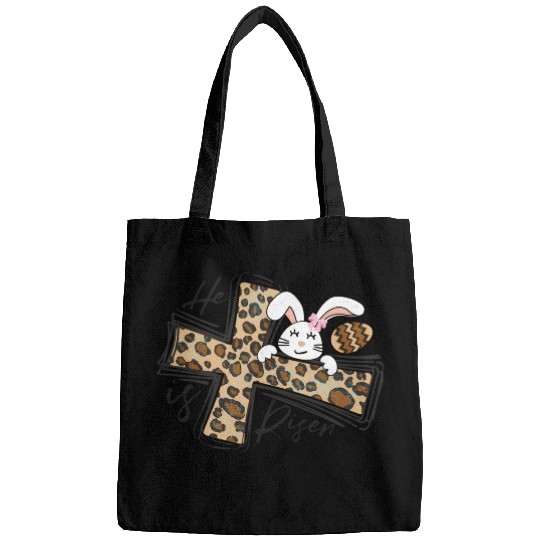 Happy Easter He Is Risen Jesus Cross Easter Bunny Bags