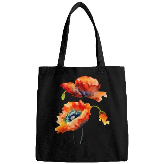 RED POPPIES Bags, WATERCOLOR RED POPPIES TOP