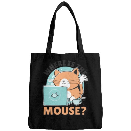 Cat Using Computer A Cat Using A Computer And The Bags