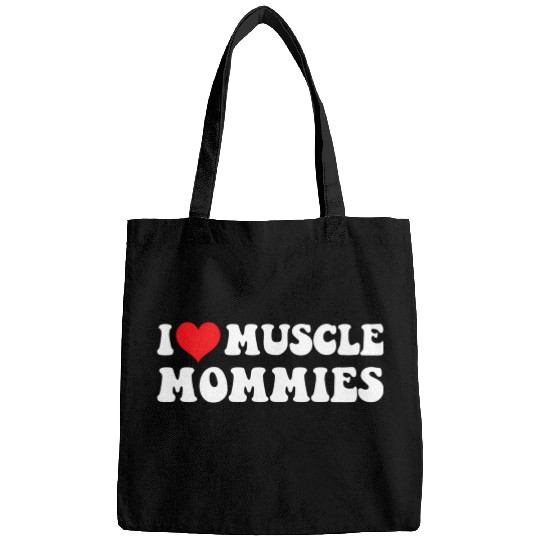 I Love Muscle Mommies Groovy I He Gym Bags