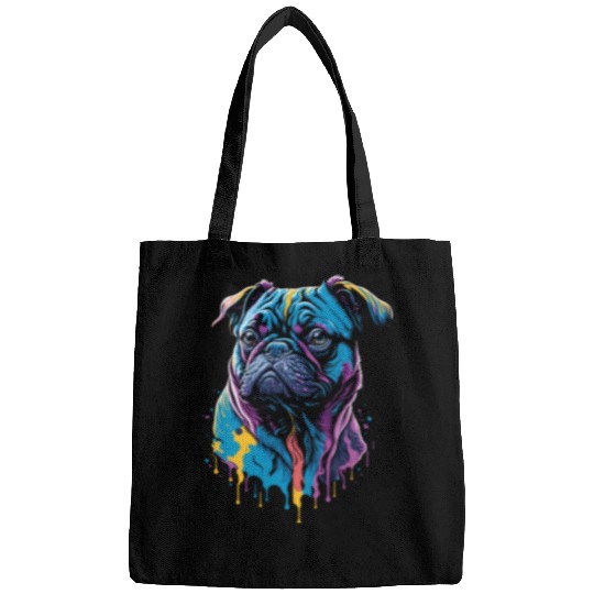 Neon Pug Dog Bags