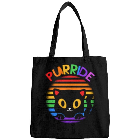 Purride Ally Cat Rainbow LGBT Pride Month Feline Bags