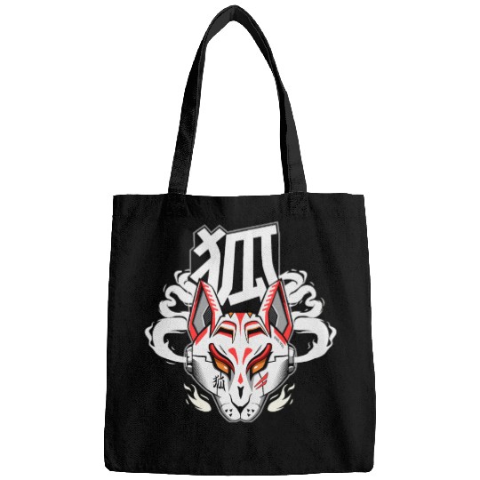 Kitsune mask Cyberpunk style Japanese spirit Bags