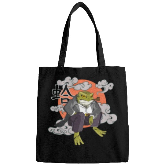 Japanese frog in Yakuza gangster costume Bags