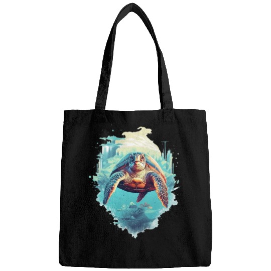 Serene Underwater Turtle Bags