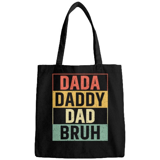 Dada Daddy Dad Bruh Fathers Day Vintage Funny Bags