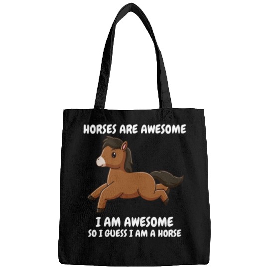 Cute brown horse Bags