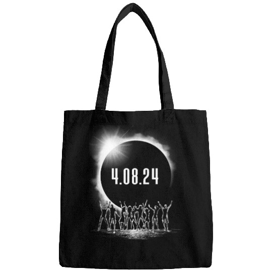 Total Solar Eclipse Party Crowd Silhouette 4.08.24 Bags
