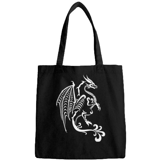 White Tribal Dragon For Bags