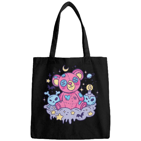Yami Kawaii Creepy Teddy Bear With Skulls Bags