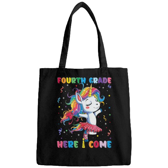 Fourth Grade Here I Come Unicorn School Kids Vibes Bags