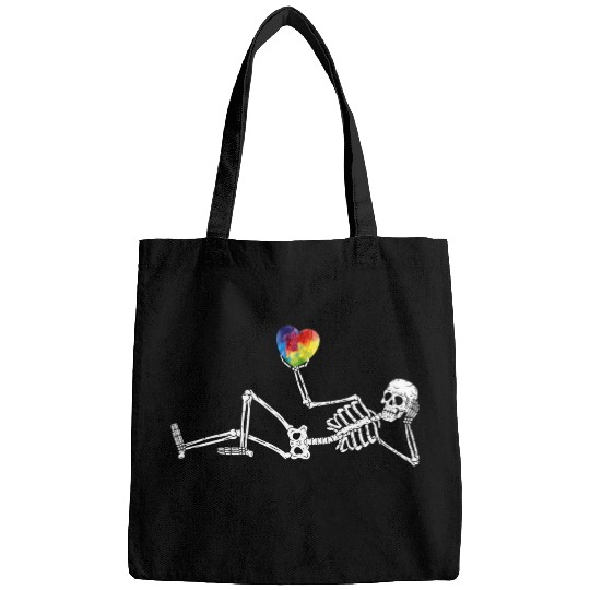 Heart Valentines Day Skeleton Gothic Boyfriend Him Bags