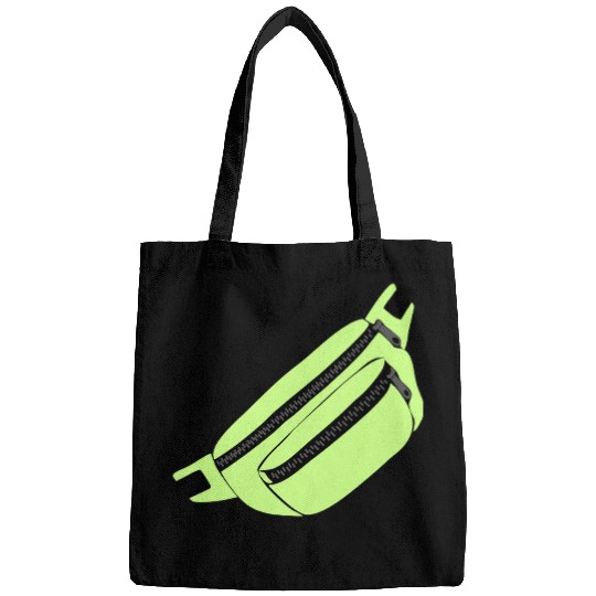 Lime Green Fanny Pack Illustration Bags