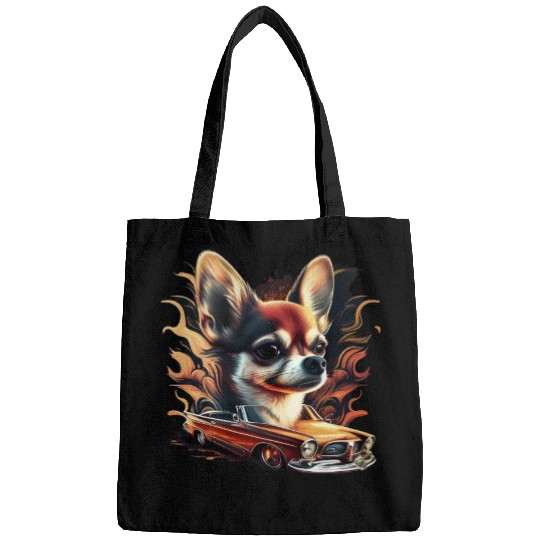 Chihuahua | Race Racing Car Funny Dog Mechanic Bags