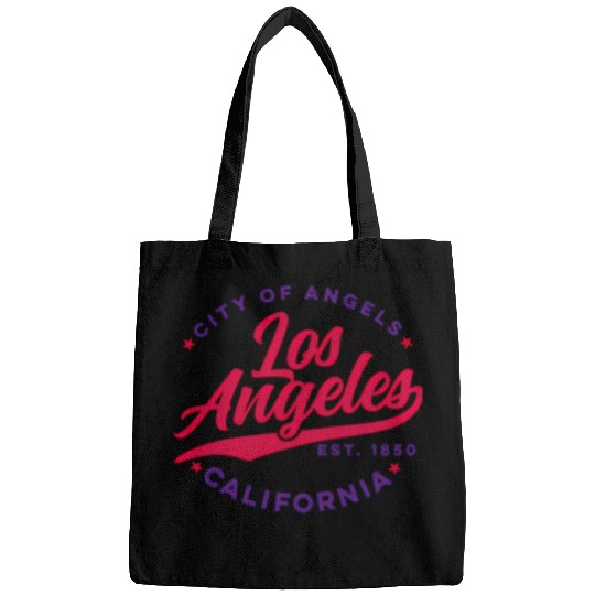 Los Angeles City Of Angels California Red Text Bags