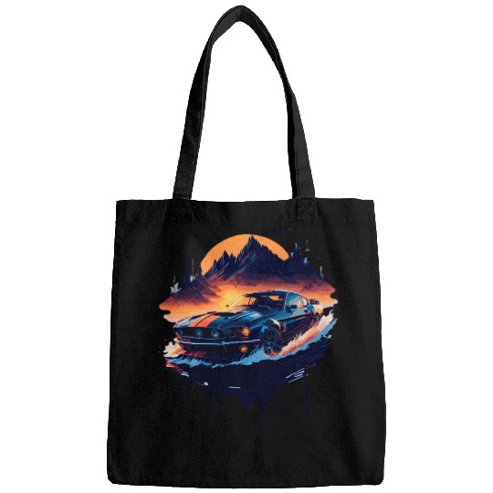 Sports car illustration Bags