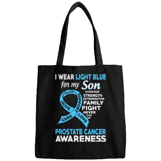 I Wear Light Blue For My Son Prostate Cancer Bags