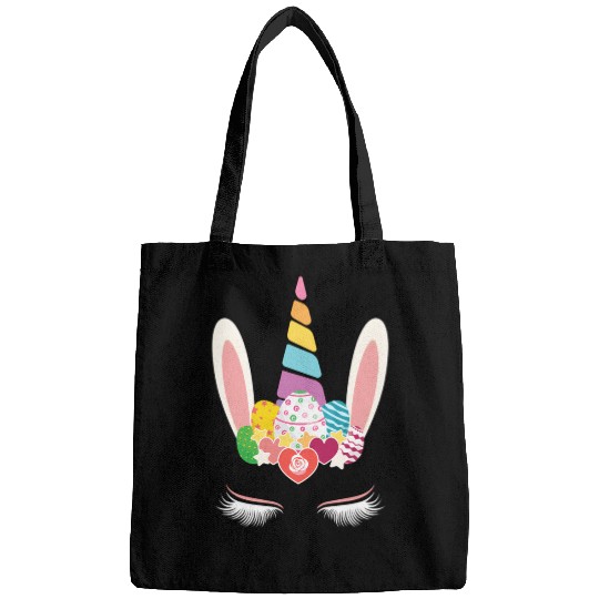 Happy Easter Unicorn Bunny Ears Eggs Hunter Bags