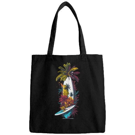 Surfing board tropical Bags