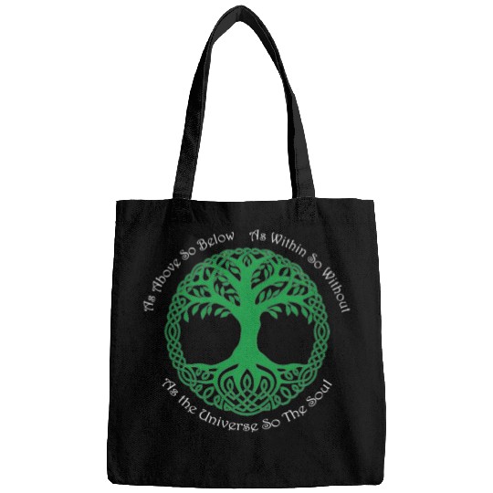 Pagan Celtic Wiccan As Above So Below Green Tree Bags