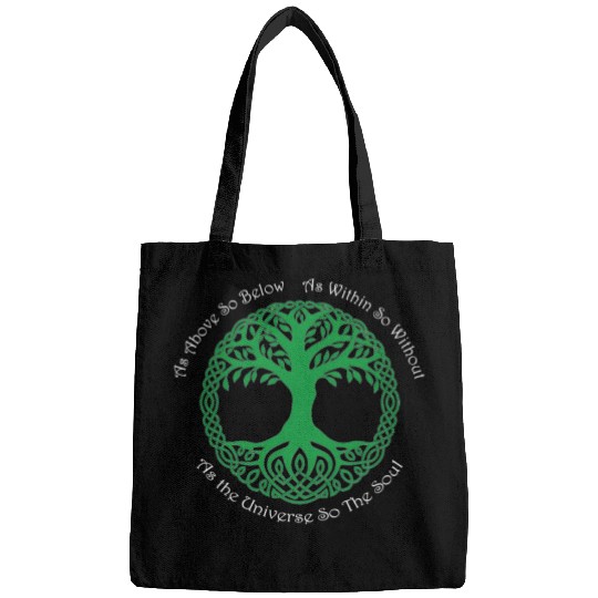 Pagan Celtic Wiccan As Above So Below Green Tree Bags