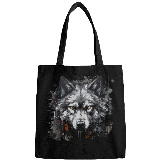 The Lone Wolf. Urban Hunter, Graffiti Style. Bags