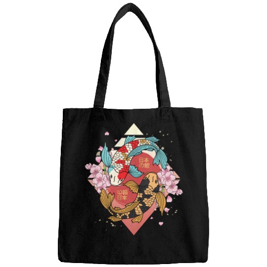 Kawaii Cherry Blossom Koi Fish Japanese Sakura Bags