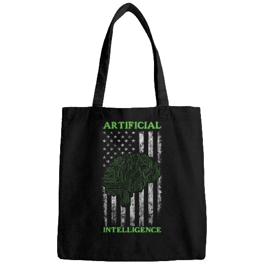 AI Robotics - Artificial Intelligence US Flag Bags